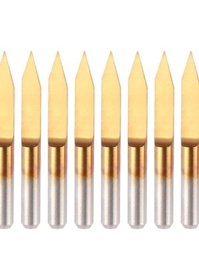 10Pcs 30 Degree 0.1mm Tip Titanium Coated Flat Bottom Carbid