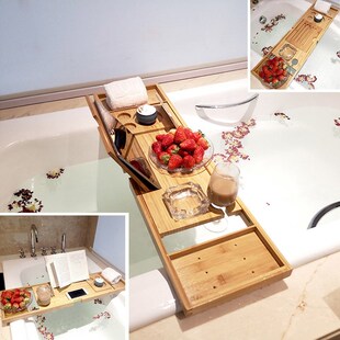 Bamboo Bathtub Tray Nonslip Bath Tray Spa Bathtub Book Wine
