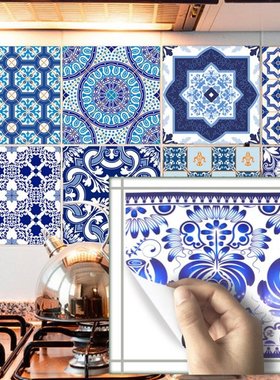 10PCS Custom 15/20cm Self-Adhesive Blue&White Porcelain