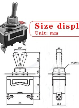 12MM Miniature On Off Small SPST Toggle Switch Heavy Duty 6A