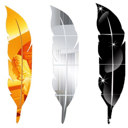 Wall-Sticker Mural Vinyl Decal 3d Mirror Feather-Plume Home-