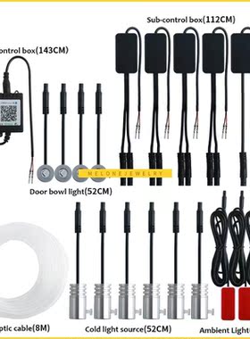 10 in 1RGB LED Atmosphere  Light Interior Decoration Fiber S