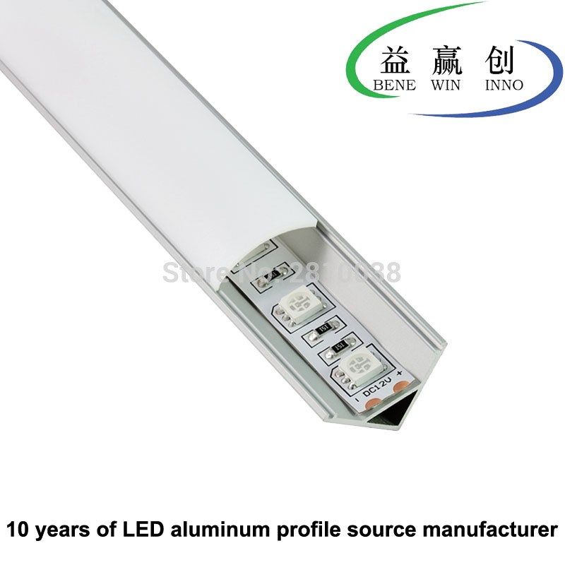 10 sets/lot 60 degree cornered aluminium led profile al6063