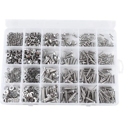 880Pcs M2 M3 M4 M5 Stainless Steel Screws Set Hex Socket Hex
