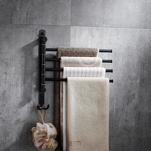 Black movable bath towel rack 2-3-4 towel bars bathroom blac