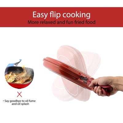 28cm Frying Pan Non Stick Cast Double Side Foldable Flipping