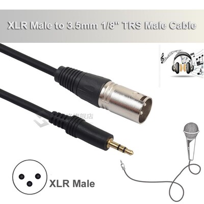 3m 3pin XLR Male to 3.5mm 1/8inch TRS Male Microphone Cable