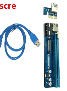 Pci-E 1X to 16X Adapter Card, 4Pin+Sata Dual Interface Minin
