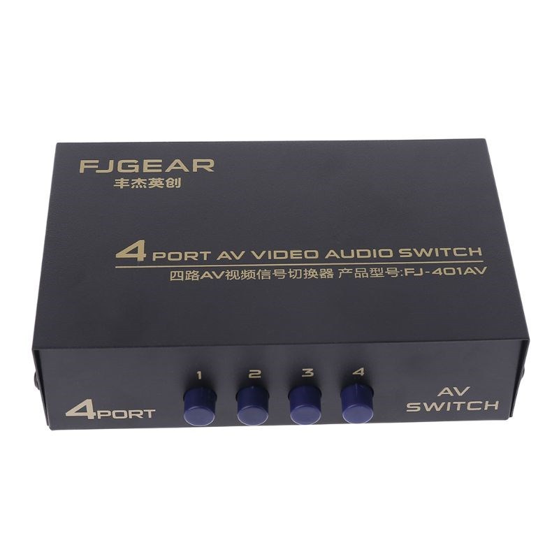 NEW 4 Port AV Audio Video RCA 4 Input 1 Output Switcher Swit