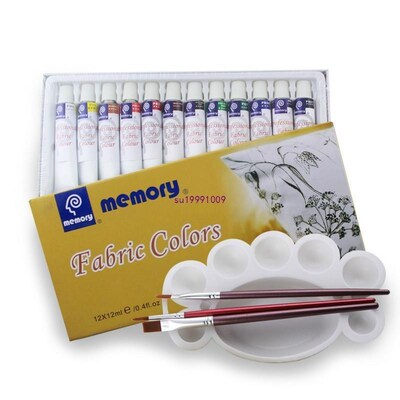 DIY 12 Colors Acrylic Paint set 12ML Tube Fabric Paint Color