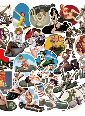 10/30/50pcs Retro World War II Pin up Hot Girls Stickers fo