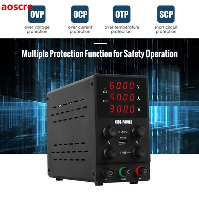 220V 0-60V 0-5A DC Power Supply Switching Voltage-stabilized