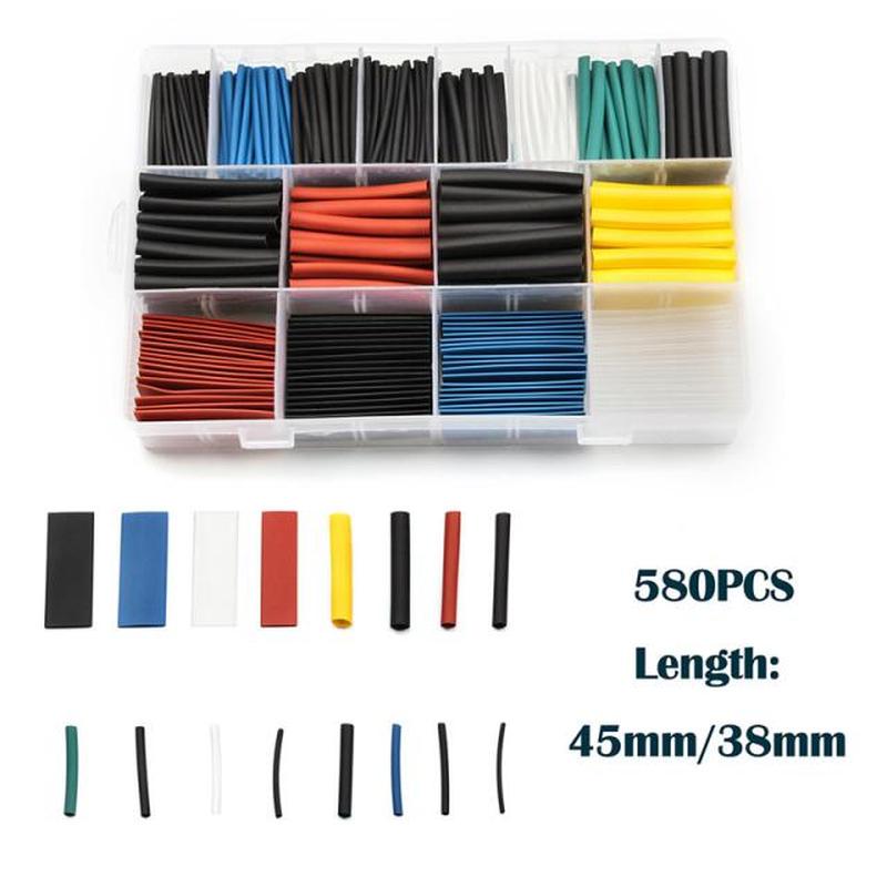 580pcs 45mm/38mm Heat Shrink Tube Set Insulation Shrinkable