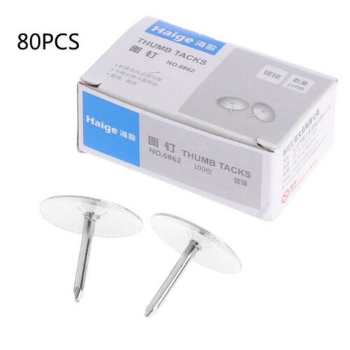 80Pcs/Box Metal Thumb Tack Office Supplies Push Pin Scene Po