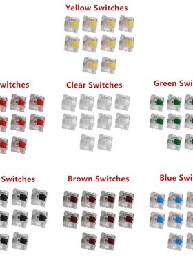 10Pcs/pack Gateron SMD Blue/Yellow Switches Mechanical Keyb