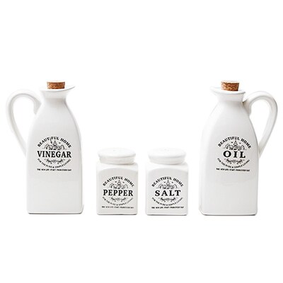 Sale Ceramic Salt And Pepper Shakers And Vinegar Oil Bottle