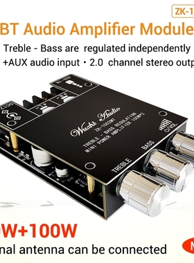 ZK-1002MT 2*100W Bluetooth 5.0 Subwoofer Amplifier Board 2.0