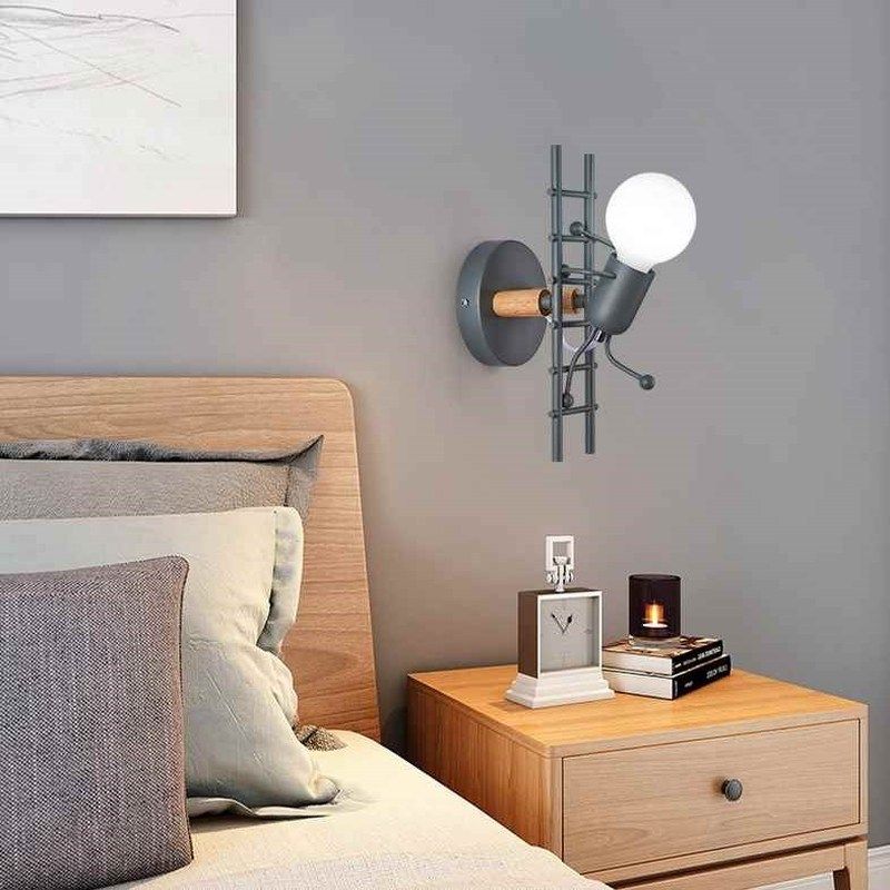 nordic bedside lamp bedroom art cartoon figure sleep room la