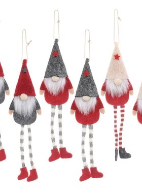 6pcs Christmas Swedish Gnome Santa Doll Ornaments Hanging Xm