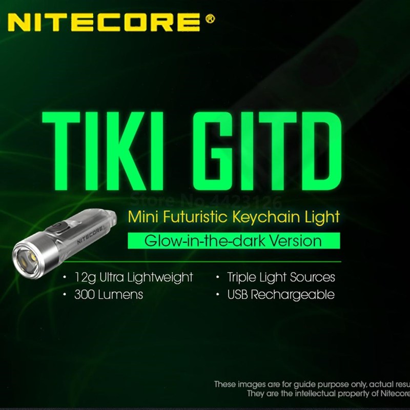 TIKI GITD Mini Futuristic KeyChain Light Glow In The Dark Ve