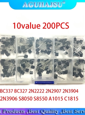 10value 200PCS BC337 BC327 2N2222 2N2907 2N3904 2N3906 S8050