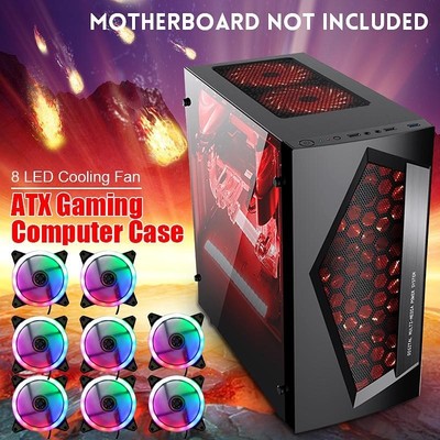 V3 ATX Computer Gaming PC Case 8 Fan Ports SB 3.0  M-ATX/Min