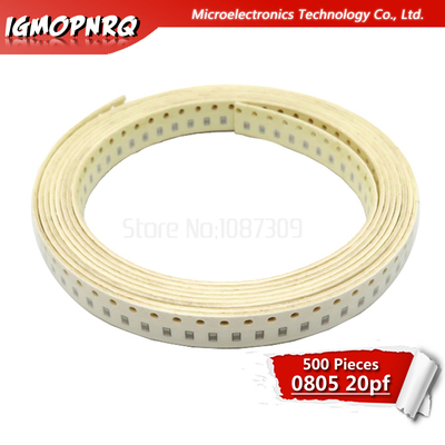 500pcs 20PF NPO Error 5% 50V 0805 20P SMD Thick Film Chip Mu