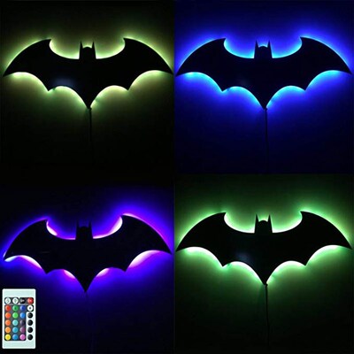 SB Power Supply 7 Color Mirror LED 3D Batman Remote Control