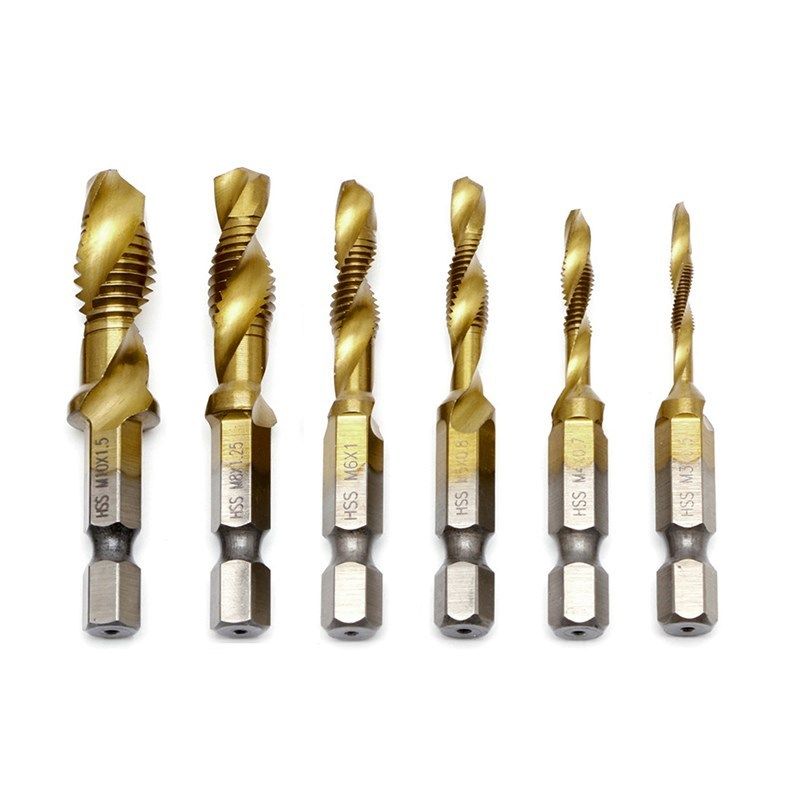 1 pc hss hex shank titanium plated hand screw thread metric