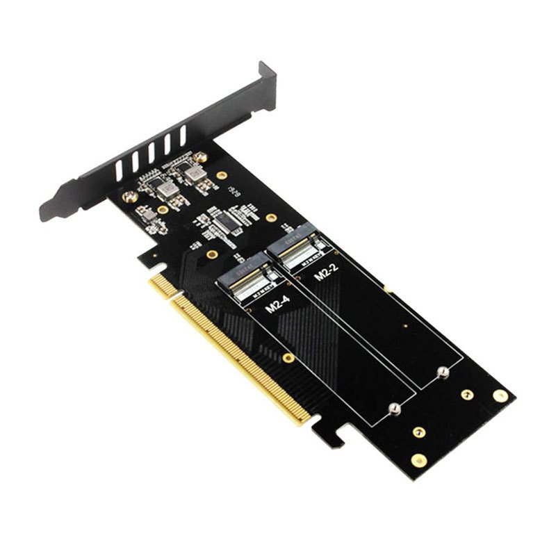 expansion card ihyper m2x16 4-disk nvme thickened gold-plate