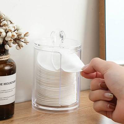Acrylic Makeup Organizer Cotton Swabs Qtip Container Cosmeti