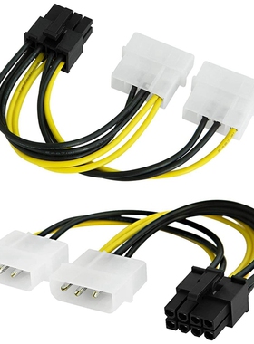 20Pcs 8Pin to Dual 4Pin Video Card Power Cord 180W Y Shape 8