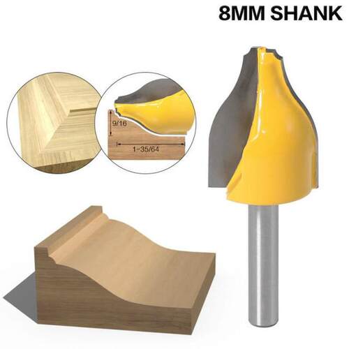 1PC 8mm Shank Panel Raiser Router Bit - Vertical - Ogee Bead