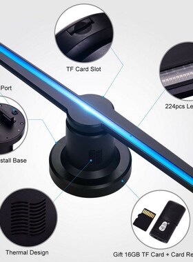 3D Hologram Projector LED Holographic Fan 3D Advertising Log