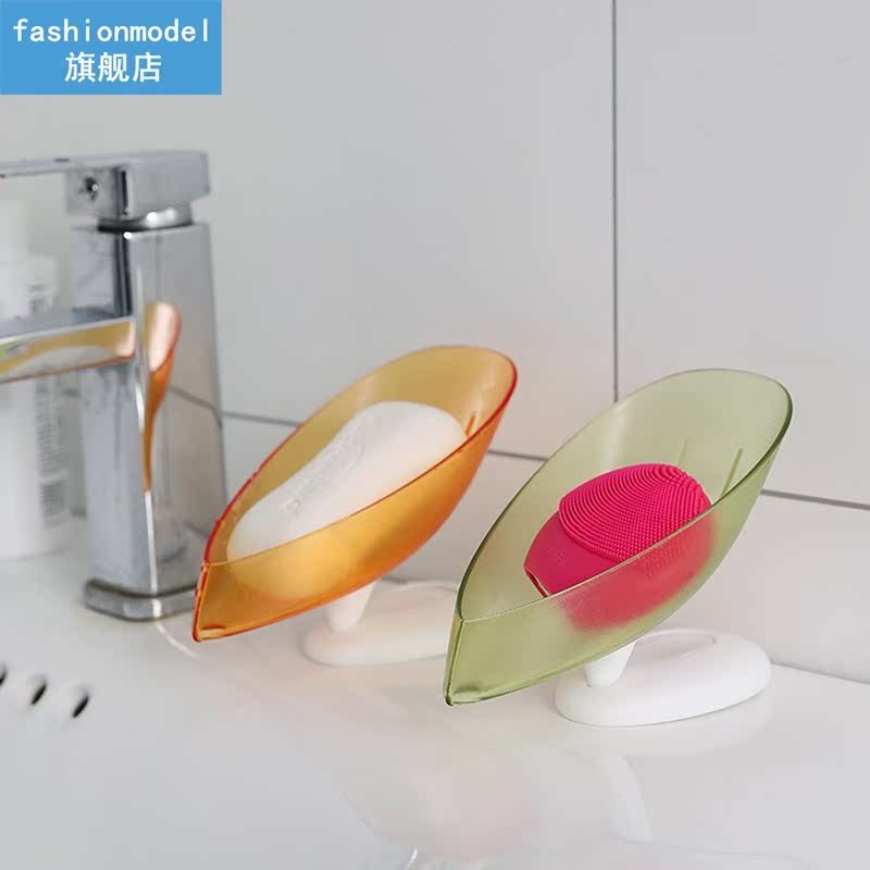 Leaf Shape Soap Box Drain Soap Holder Box Bathroom Accessori