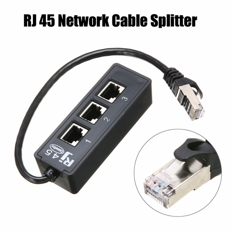 Mayitr 1 To 3 Socket Ethernet Network Male To Female Cable B
