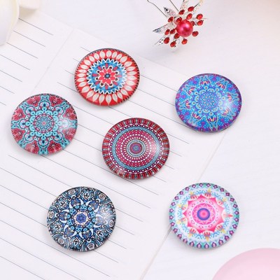 6pcs Mandala Fridge Magnets Glass Refrigerator Magnet