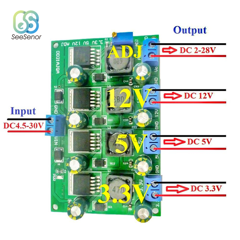 3A 4 Channels Multiple Switching Power Supply Module 3.3V 5V