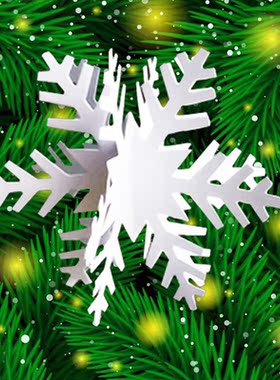 3D Ornament Party Shop Holiday Snow Shape Artificial