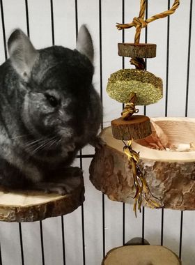 Rabbit Grass Cake Wooden Molar Toy Pet Chinchillas Hamster B