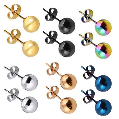 Stainless Steel Ear Post Stud Earrings For Women Men Jewelry