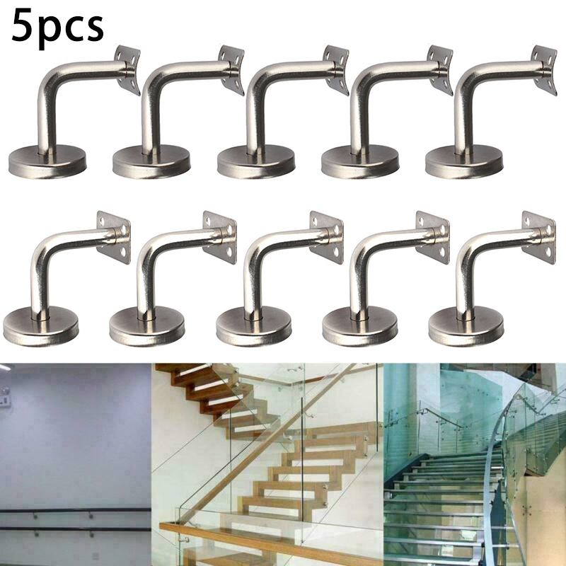 5Pcs Handrail Brackets Stair Handrail Guard Rail Wall Mounte