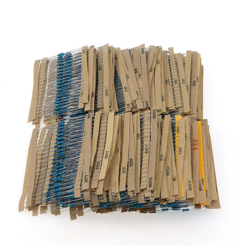 3120pcs 1% 1/4W Metal Film Resistor Kit 156 Value 1R-10M Ohm