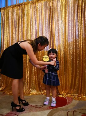 Royaltime 2pc 2x8ft Red Sequin Backdrop Curtain Wedding Pho