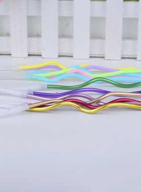 6Pcs/Bag Colored Curving Cake Candle Safe Flames Kids Birthd