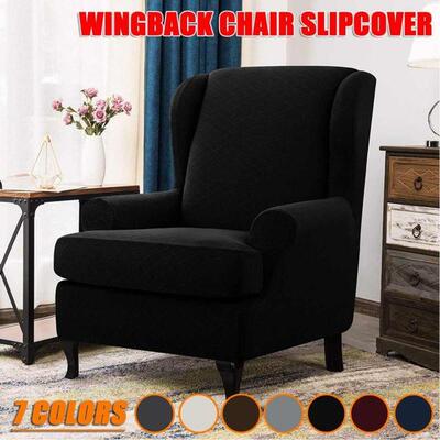 Wing back Chair Cover Jacquard Spandex Stretch Slipcovers fo