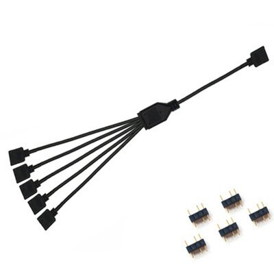 5V/3-pin ARGB RGB Extension Adapter Cable Hub Case w/ Tape &