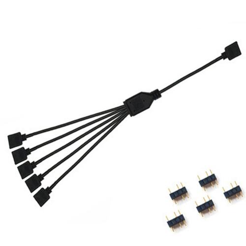 5V/3-pin ARGB RGB Extension Adapter Cable Hub Case w/ Tape &