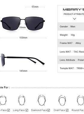 MERRYS DESIGN Men Classic Luxury Brand Sunglasses HD Polari