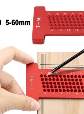 T60 5-60mm Woodworking T-square Scribe Aluminum Alloy Ruler